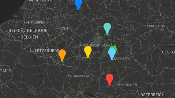 Map of company locations