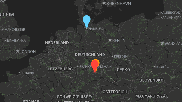 Map of company locations