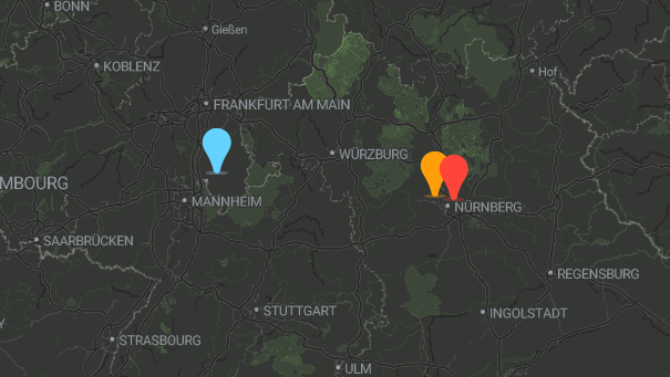 Map of company locations