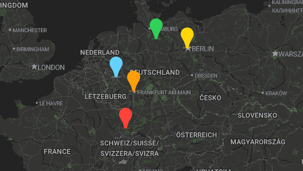 Map of company locations