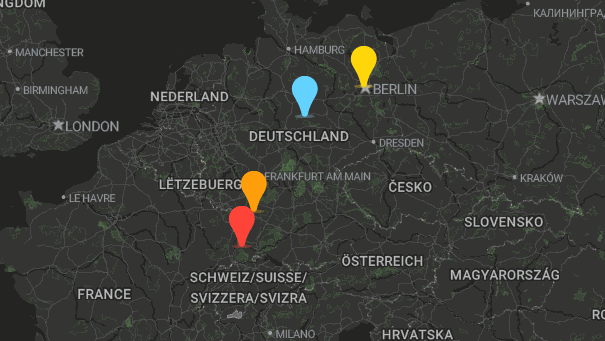 Map of company locations