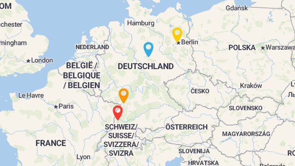 Map of company locations