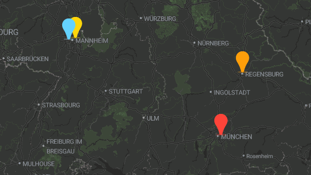 Map of company locations