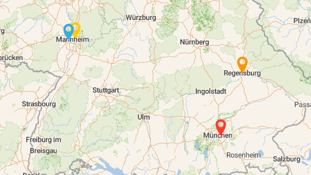 Map of company locations