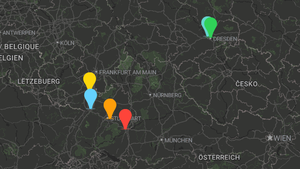 Map of company locations