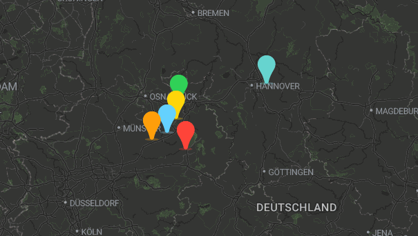 Map of company locations