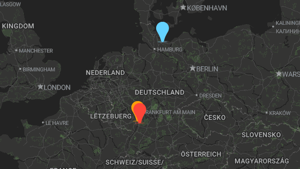 Map of company locations