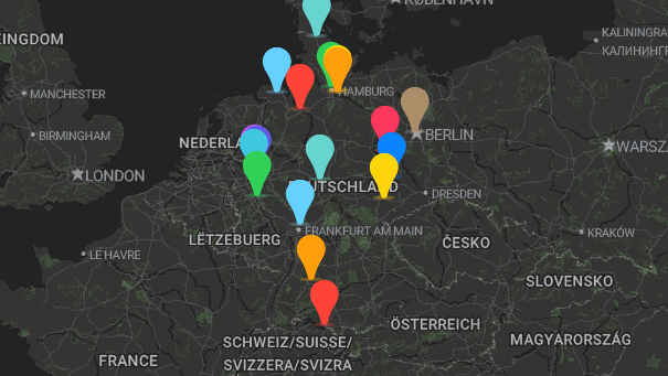 Map of company locations
