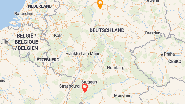 Map of company locations