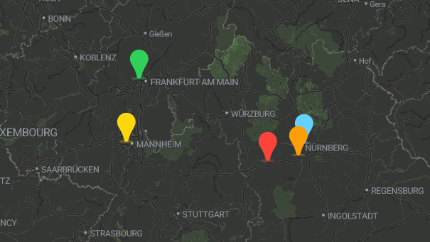 Map of company locations