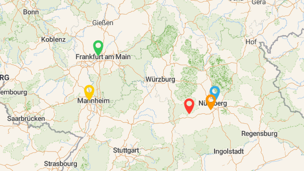 Map of company locations