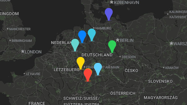 Map of company locations