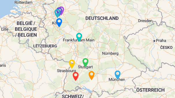 Map of company locations