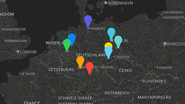 Map of company locations