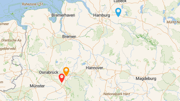 Map of company locations