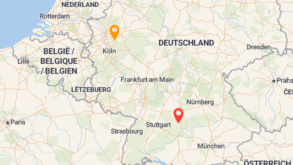 Map of company locations