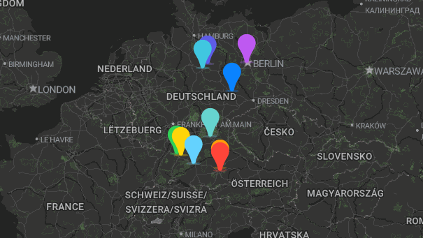 Map of company locations