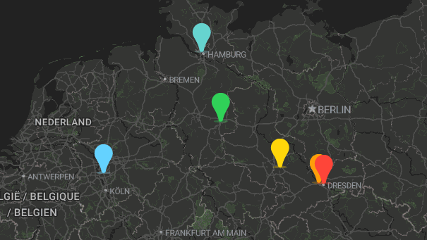 Map of company locations