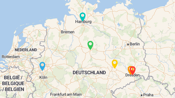 Map of company locations