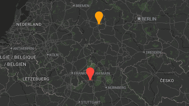 Map of company locations