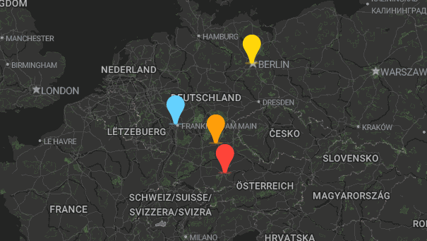 Map of company locations