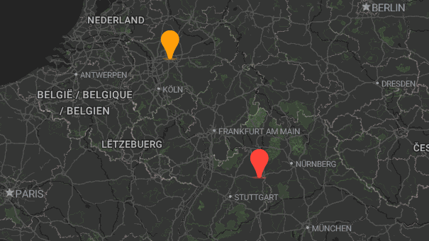 Map of company locations