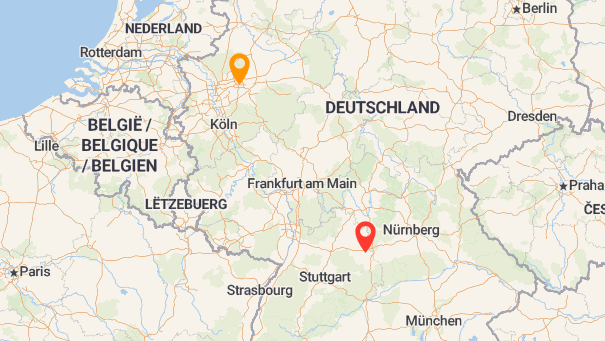 Map of company locations