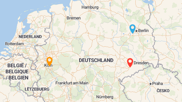 Map of company locations