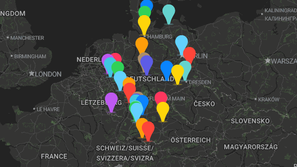 Map of company locations