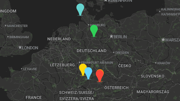 Map of company locations