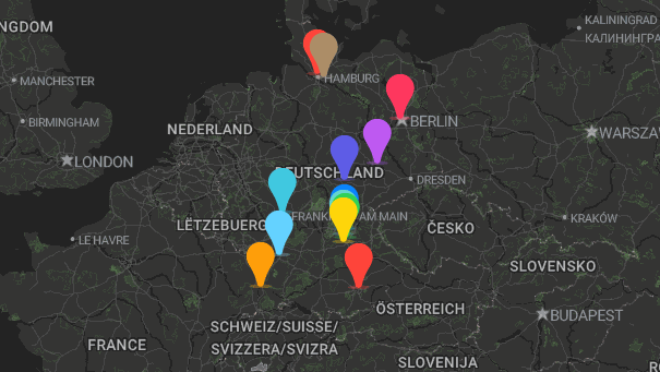 Map of company locations