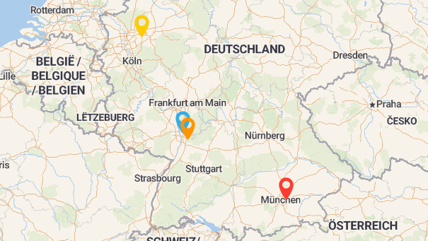 Map of company locations
