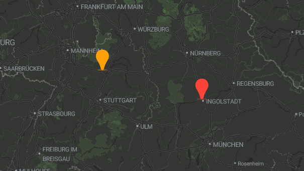 Map of company locations