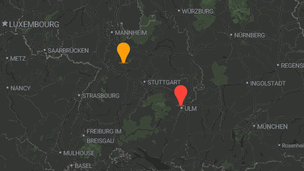 Map of company locations