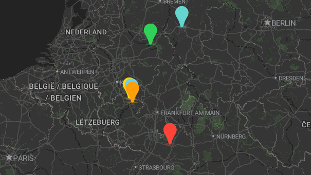 Map of company locations