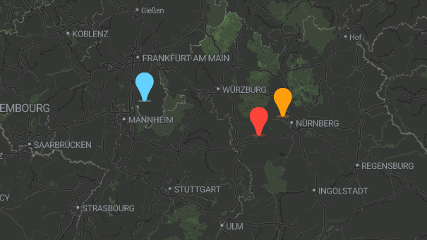 Map of company locations