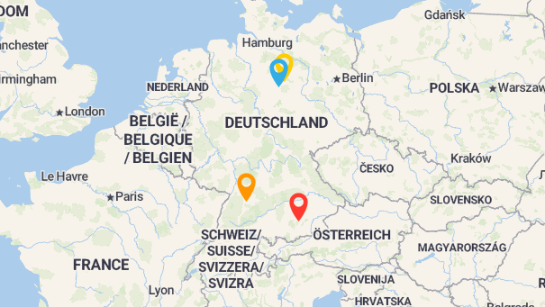 Map of company locations