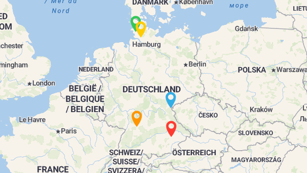 Map of company locations
