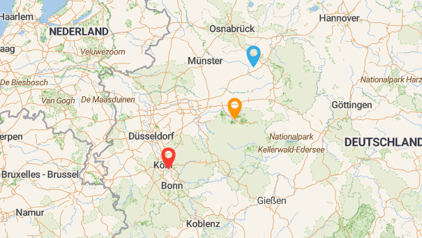 Map of company locations
