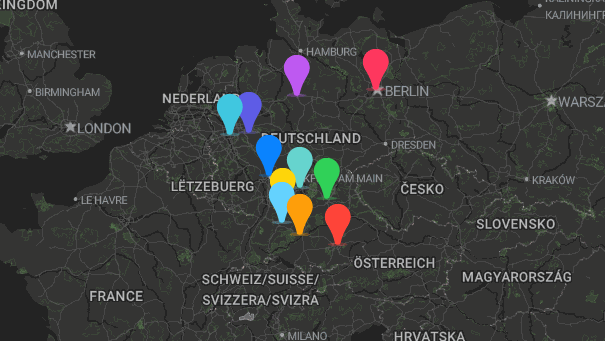 Map of company locations