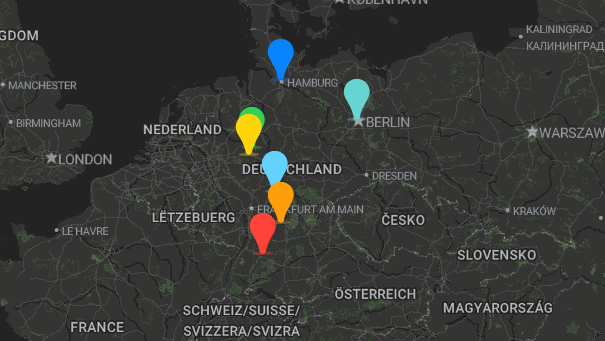 Map of company locations