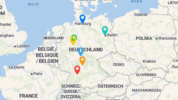 Map of company locations