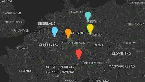 Map of company locations