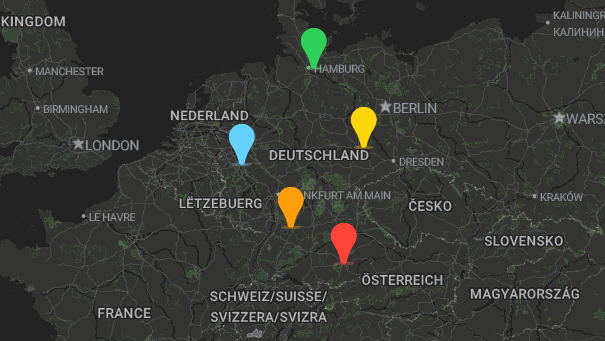 Map of company locations