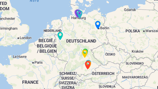 Map of company locations
