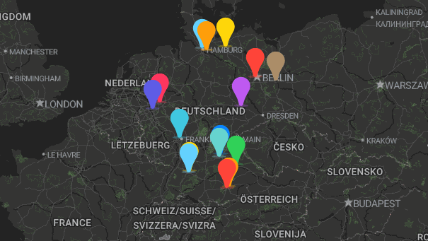 Map of company locations