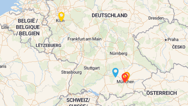 Map of company locations
