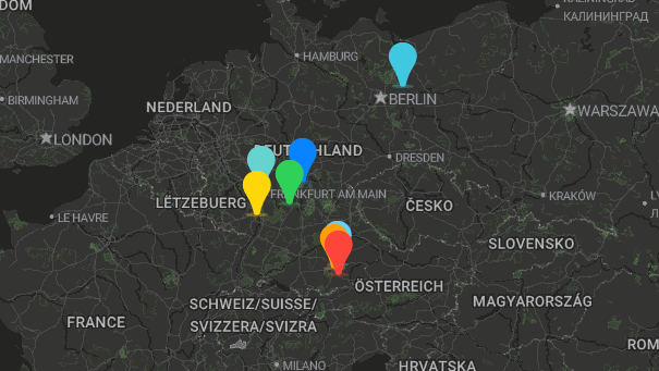 Map of company locations