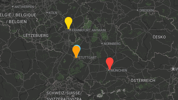 Map of company locations