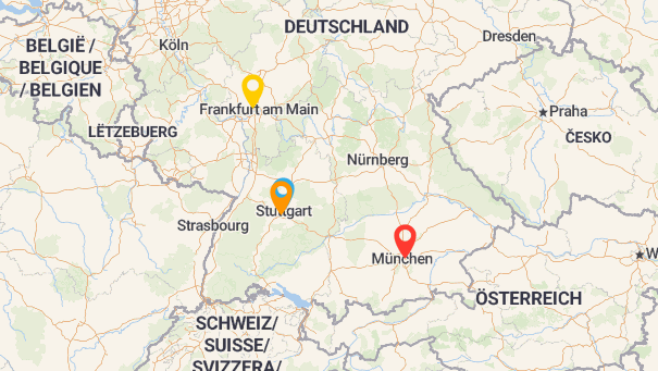Map of company locations
